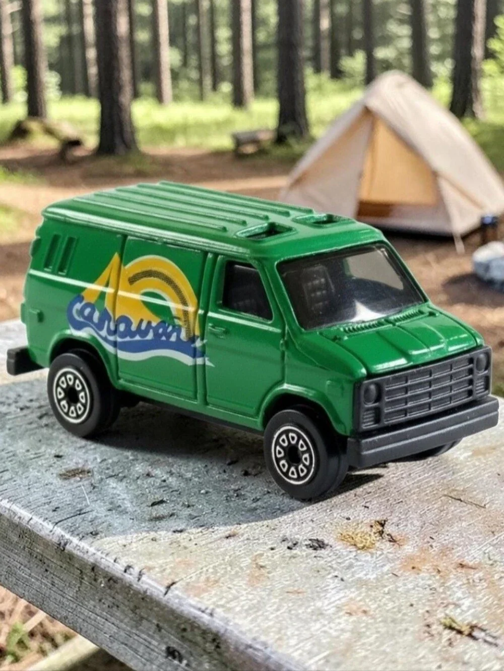 Kidco Ford Econoline Off-Road Van Late-1970s E-Series Green Die-Cast 1:64 Toy. T